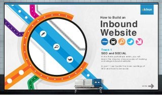 How to Build an

Inbound
Website
Track 1
SEO and SOCIAL

In this three part eBook series, you will
learn the step by step process of making
a strategic inbound website.
In part 1 we tackle the inner workings of
SEO and how to be social.

 