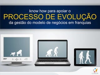 know how para apoiar o
PROCESSO DE EVOLUÇÃO
 da gestão do modelo de negócios em franquias
 