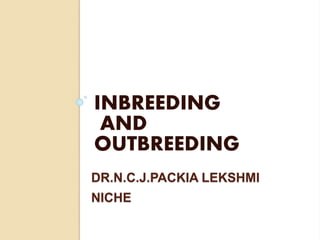 DR.N.C.J.PACKIA LEKSHMI
NICHE
INBREEDING
AND
OUTBREEDING
 