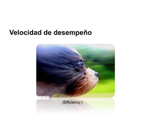 Velocidad de desempeño




              (Efficiency )
 