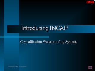 Introducing INCAP
Crystallisation Waterproofing System.

Copyright 2004 Technokotes

 