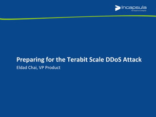 Eldad Chai, VP Product
Preparing for the Terabit Scale DDoS Attack
 