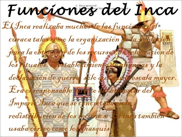 Resultado de imagen para funciones de incas