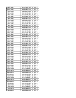 468   CL56353   650450655314   1   Box - 4
469   CL56353   650450655314   1   Box - 4
470   CL56353   650450655314   1   Box - 4
471   CL56353   650450655314   1   Box - 4
472   CL56353   650450655314   1   Box - 4
473   CL56353   650450655314   1   Box - 4
474   CL56353   650450655314   1   Box - 4
475   CL56353   650450655314   1   Box - 4
476   CL56353   650450655314   1   Box - 4
477   CL56353   650450655314   1   Box - 4
478   CL56353   650450655314   1   Box - 4
479   CL56353   650450655314   1   Box - 4
480   CL56353   650450655314   1   Box - 4
481   CL56353   650450655314   1   Box - 4
482   CL56353   650450655314   1   Box - 4
483   CL56353   650450655314   1   Box - 4
484   CL56353   650450655314   1   Box - 4
485   CL56353   650450655314   1   Box - 4
486   CL56353   650450655314   1   Box - 4
487   CL56353   650450655314   1   Box - 4
488   CL56353   650450655314   1   Box - 4
489   CL56353   650450655314   1   Box - 4
490   CL56353   650450655314   1   Box - 4
491   CL56353   650450655314   1   Box - 4
492   CL56353   650450655314   1   Box - 4
493   CL56353   650450655314   1   Box - 4
494   CL56353   650450655314   1   Box - 4
495   CL56353   650450655314   1   Box - 4
496   CL56353   650450655314   1   Box - 4
497   CL56353   650450655314   1   Box - 4
498   CL56353   650450655314   1   Box - 4
499   CL56353   650450655314   1   Box - 4
500   CL56353   650450655314   1   Box - 4
501   CL56353   650450655314   1   Box - 4
502   ES86089   650450688916   1   Box - 4
503   ES86089   650450688916   1   Box - 4
504   ES86089   650450688916   1   Box - 4
505   ES86089   650450688916   1   Box - 4
506   ES86089   650450688916   1   Box - 4
507   ES86089   650450688916   1   Box - 4
508   ES86089   650450688916   1   Box - 4
509   ES86089   650450688916   1   Box - 4
510   ES86089   650450688916   1   Box - 4
511   ES86089   650450688916   1   Box - 4
512   ES86089   650450688916   1   Box - 4
513   ES86089   650450688916   1   Box - 4
514   ES86089   650450688916   1   Box - 4
 