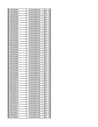 515   ES86089   650450688916   1   Box - 4
516   ES86089   650450688916   1   Box - 4
517   ES86089   650450688916   1   Box - 4
518   ES86089   650450688916   1   Box - 4
519   ES86089   650450688916   1   Box - 4
520   ES86089   650450688916   1   Box - 4
521   ES86089   650450688916   1   Box - 4
522   ES86089   650450688916   1   Box - 4
523   ES86089   650450688916   1   Box - 4
524   ES86089   650450688916   1   Box - 4
525   ES86089   650450688916   1   Box - 4
526   ES86089   650450688916   1   Box - 4
527   ES86089   650450688916   1   Box - 4
528   ES86089   650450688916   1   Box - 4
529   ES86089   650450688916   1   Box - 4
530   ES86089   650450688916   1   Box - 4
531   ES86089   650450688916   1   Box - 4
532   ES86089   650450688916   1   Box - 4
533   ES86089   650450688916   1   Box - 4
534   ES86089   650450688916   1   Box - 4
535   ES86089   650450688916   1   Box - 4
536   ES86089   650450688916   1   Box - 4
537   ES86089   650450688916   1   Box - 4
538   ES86089   650450688916   1   Box - 4
539   ES86089   650450688916   1   Box - 4
540   ES86089   650450688916   1   Box - 4
541   ES86089   650450688916   1   Box - 4
542   ES86089   650450688916   1   Box - 4
543   ES86089   650450688916   1   Box - 4
544   ES86089   650450688916   1   Box - 4
545   ES89033   650450983318   1   Box - 4
546   ES89033   650450983318   1   Box - 4
547   ES89033   650450983318   1   Box - 4
548   ES89033   650450983318   1   Box - 4
549   ES89033   650450983318   1   Box - 4
550   ES89033   650450983318   1   Box - 4
551   ES89033   650450983318   1   Box - 4
552   ES89033   650450983318   1   Box - 4
553   ES89033   650450983318   1   Box - 4
554   ES89033   650450983318   1   Box - 4
555   ES89033   650450983318   1   Box - 4
556   ES89033   650450983318   1   Box - 4
557   ES89033   650450983318   1   Box - 4
558   ES89033   650450983318   1   Box - 4
559   ES89033   650450983318   1   Box - 4
560   ES89033   650450983318   1   Box - 4
561   ES89033   650450983318   1   Box - 4
 