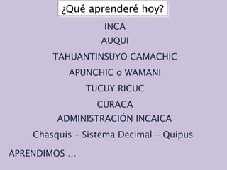 pamerIncas organización política y administrativa 1 ro | PPT