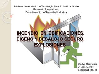 Instituto Universitario de Tecnología Antonio José de Sucre
Extensión Barquisimeto
Departamento de Seguridad Industrial
Ceirlys Rodríguez
V- 23.487.698
Seguridad Ind. III
 
