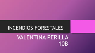 INCENDIOS FORESTALES
VALENTINA PERILLA
10B
 