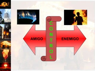 Otras definiciones:AMAGO: Fuego incipiente, fuego pequeño, el que es posible extinguir por personal que se encuentre en las inmediaciones, con los elementos que se cuente, antes de la llegada de Bomberos.INCENDIO: Fuego descontrolado, de grandes proporciones, el cual no pudo ser extinguido en los primeros minutos.  Requiere urgente la presencia de los Profesionales de la Emergencia (Bomberos).Elementos participantesOXIGENO     =     Agente Oxidante.CALOR     =     Energía Calorica.
