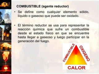 Tetraedro del fuegoCon el avance de la ciencia, se descubre que en el proceso del fuego existe un componente que es llamado REACCIÓN QUÍMICA EN CADENA, que modifica el concepto conocido del fuego y establece la diferencia entre fuego con presencia de llamas (teoría moderna o tetraedro) y fuego incandescente (teoría antigua o triángulo).CALORCOMBUSTIBLEOXIGENOREACCIÓNENCADENA