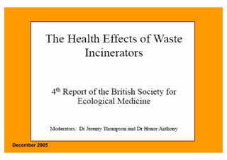 Incenerimento e rischi per la salute