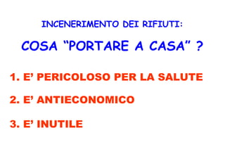 Incenerimento e rischi per la salute