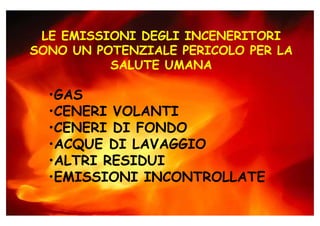 Incenerimento e rischi per la salute