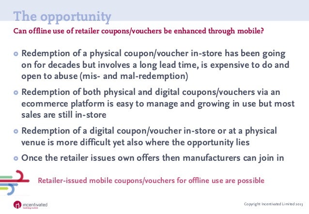 incentivated product summary retailer issued personalised mobile cou personalised coupons