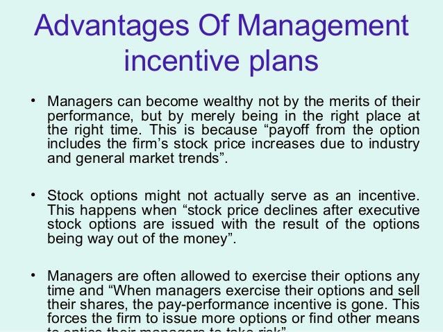 Incentive stock options for executives