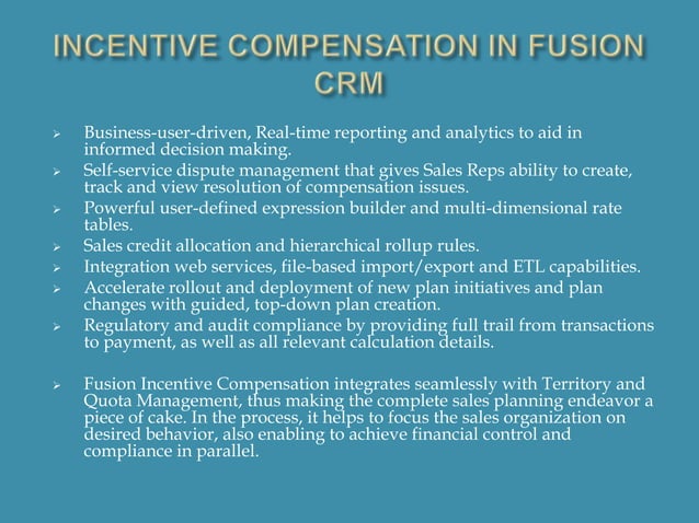 Incentive compensation in fusion CRM | PPT