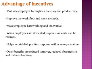 Incentives: types of incentives | PPTX