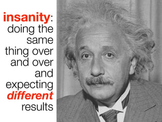 insanity:
 doing the
     same
thing over
 and over
       and
expecting
 different
    results
 