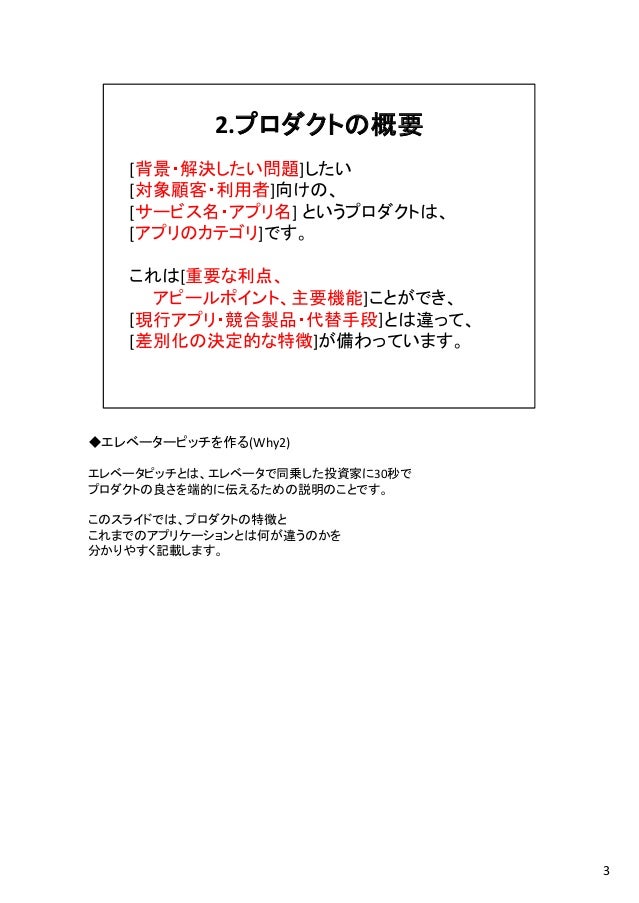 インセプションデッキのひな形 Pdf形式 説明表示版