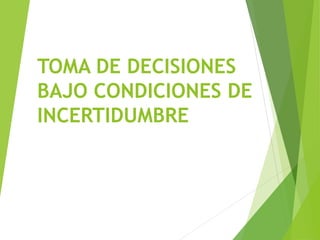 El manejo de la incertidumbre en la toma de decisiones | PDF