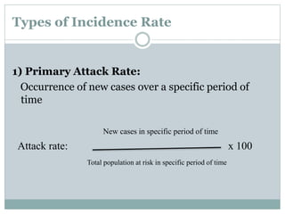 Incidence or incidence rate (Epidemiology short lecture) | PPTX