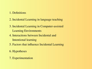 IncidentalLearning in the social work program | PPT