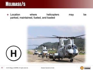 HELIBASE/S


Location
where
helicopters
parked, maintained, fueled, and loaded

H
53

may

be

 