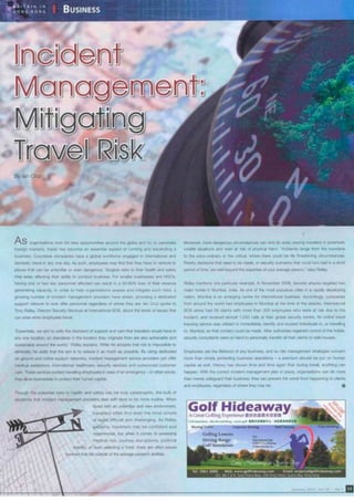Incident Management Mitigating Travel Risk