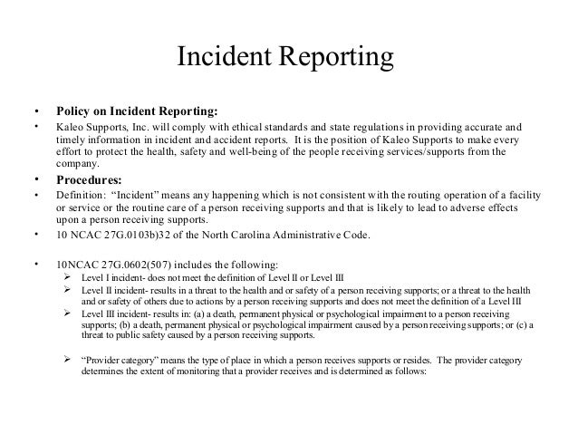 incident report policy under fontanacountryinn com incident report policy