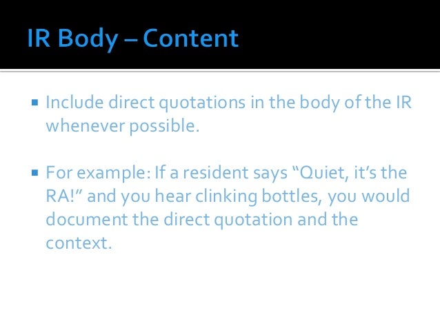incident report writing ra incident report example