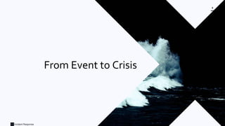 Incident Response
8
From Event to Crisis
 