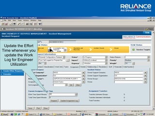 Update the Effort 
Time whenever you 
update the Work 
Log for Engineer 
Utilization 
 