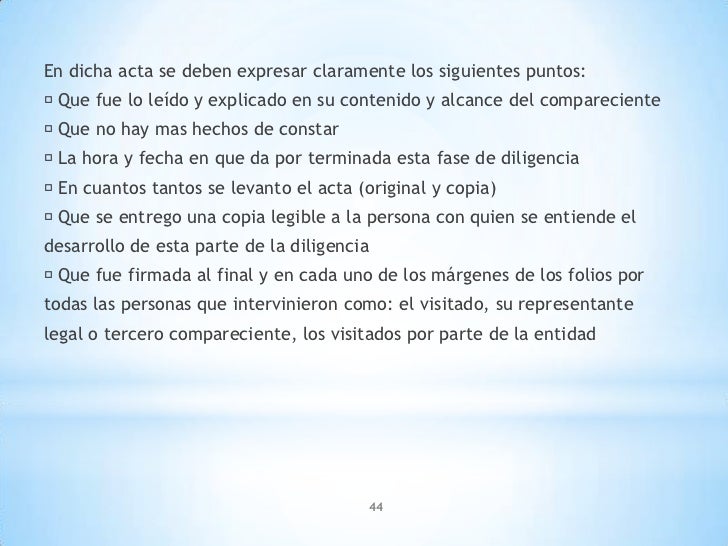 Procedimiento de una visita domiciliaria