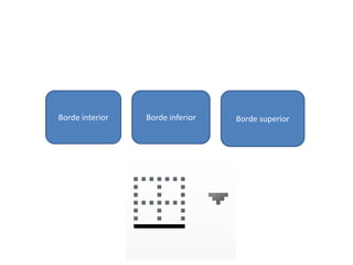 Borde interior Borde inferior Borde superior
 