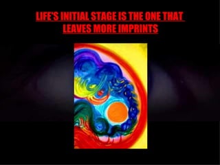 LIFE'S INITIAL STAGE IS THE ONE THAT
        LEAVES MORE IMPRINTS
 