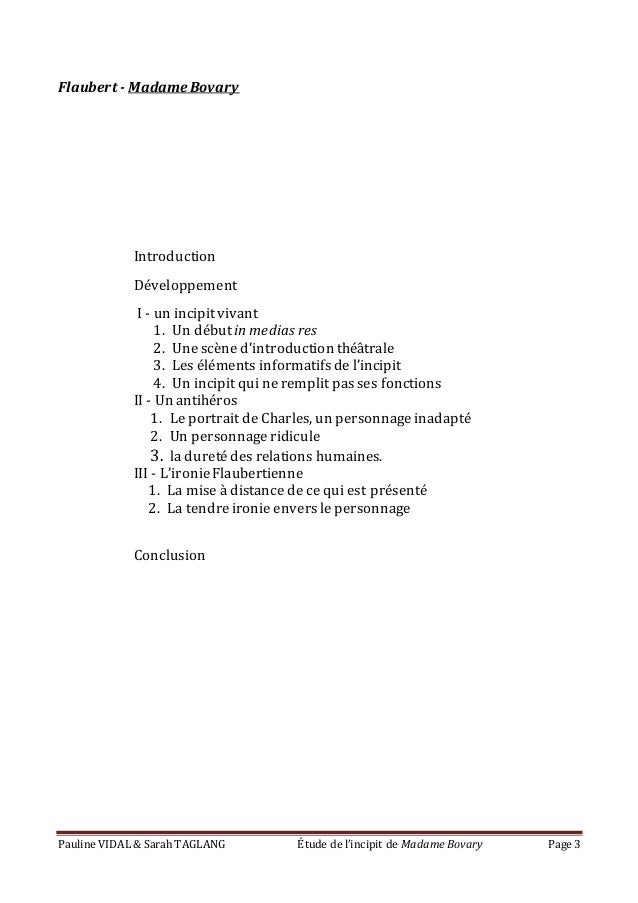 Incipit de madame bovary