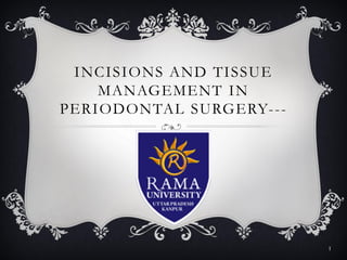 INCISIONS AND TISSUE
MANAGEMENT IN
PERIODONTAL SURGERY---
1
 