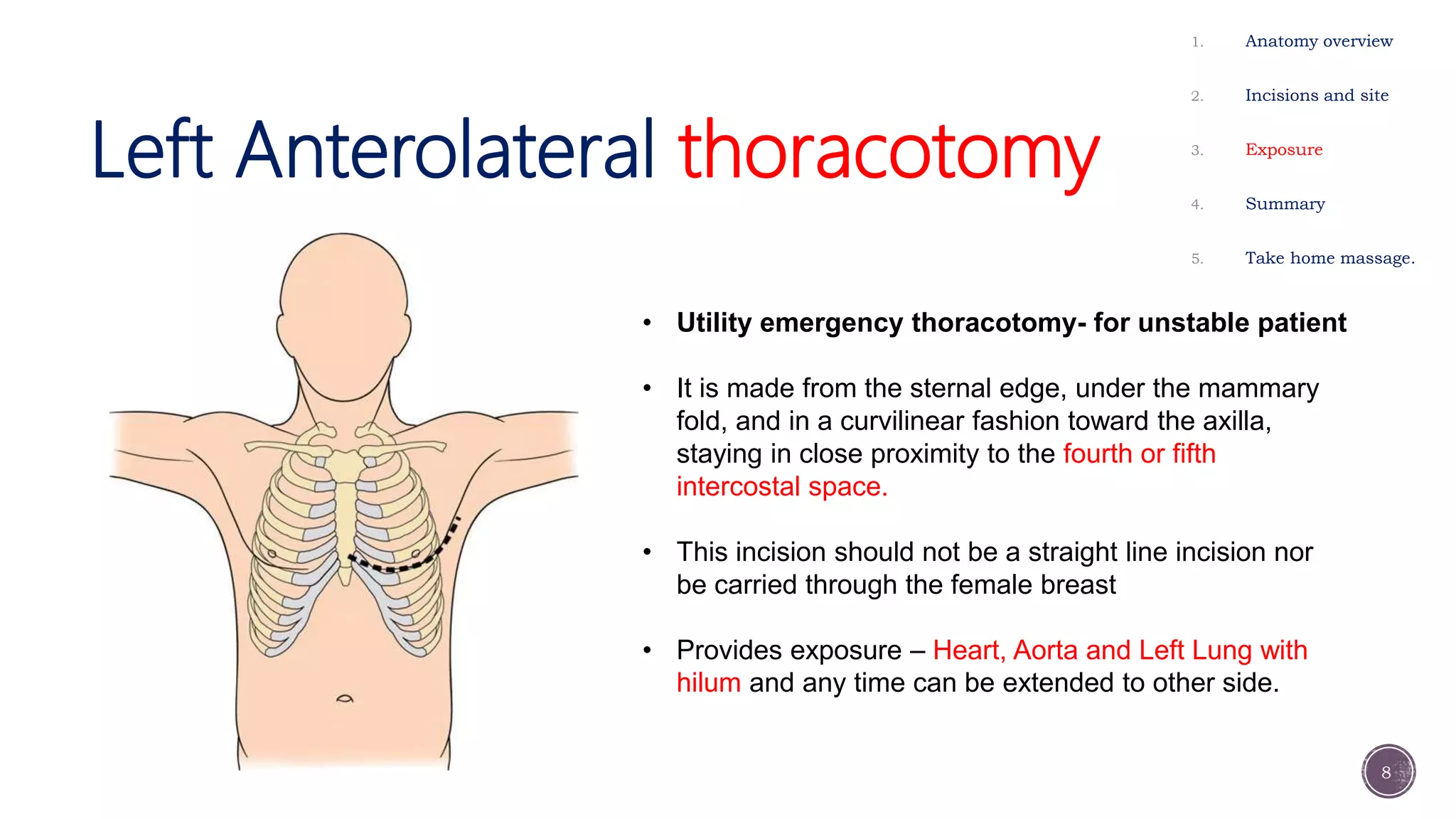 Incision and chest exposure in emergency | PPTX