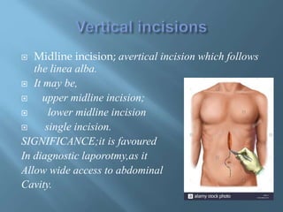 Incisions on abdominal wall’ | PPTX