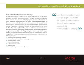 Lean Communication Examples Lean Communications: Process Improvement in PR and Corporate ...