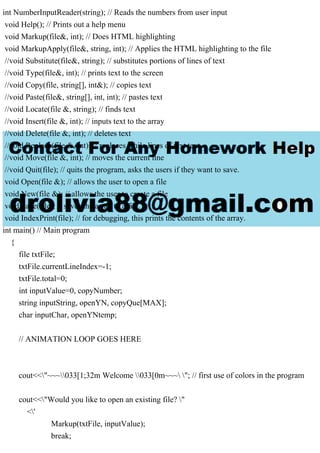 IN C++ languageWrite a simple word processor that will accept text.pdf