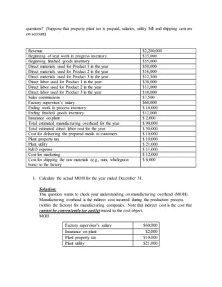 Managerial Accounting in class exercise chapter 4 solution | DOCX