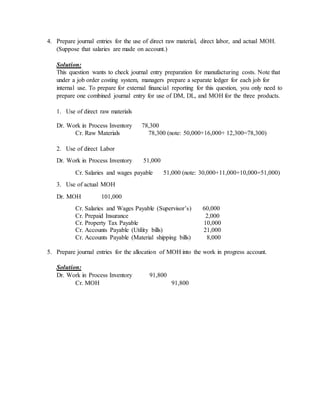 Managerial Accounting in class exercise chapter 4 solution | DOCX