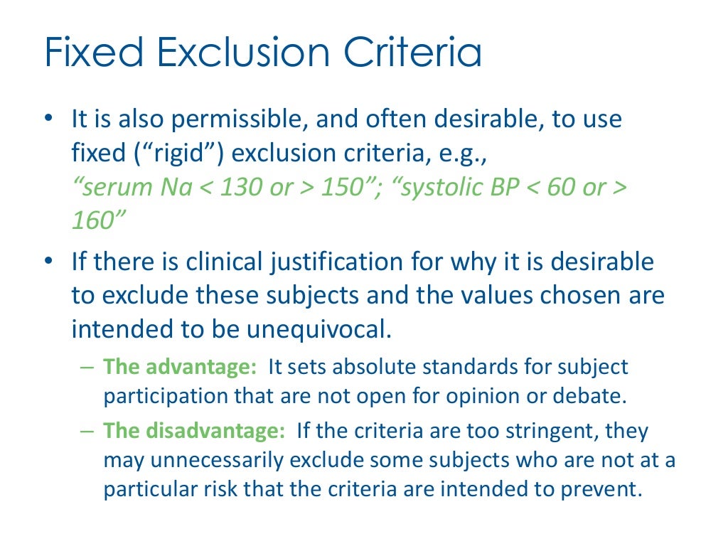 Excluson Exclusion Criteria Meaning : Inclusion and Exclusion Criteria – FPYFD