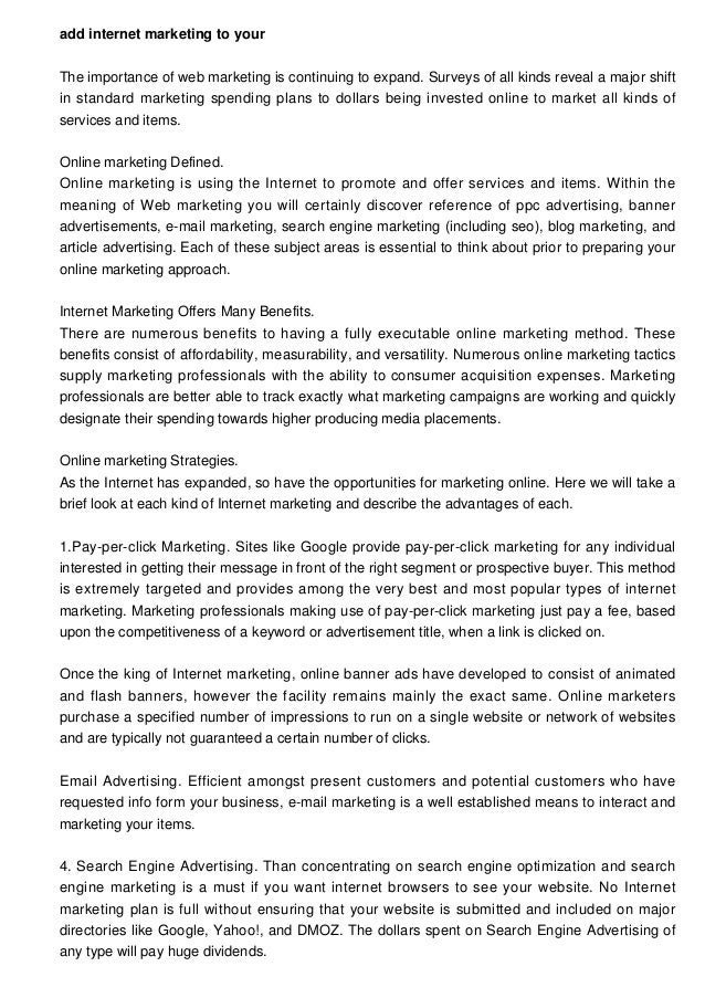 Add Online Marketing To Your Marketing Mix