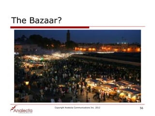 The Bazaar?




         Copyright Analecta Communications Inc. 2012   56
 