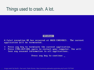 Things used to crash. A lot.
Image credit: By DevEd - Own work, Public Domain, https://commons.wikimedia.org/w/index.php?curid=1727744814
 