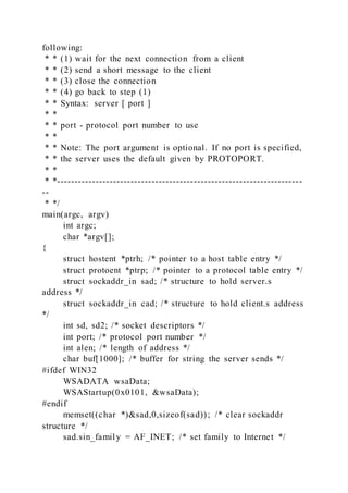 #include stdio.h#include systypes.h#include syssocket.h | DOCX