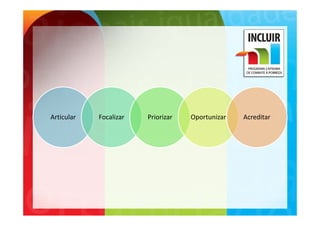Articular   Focalizar   Priorizar   Oportunizar   Acreditar
 