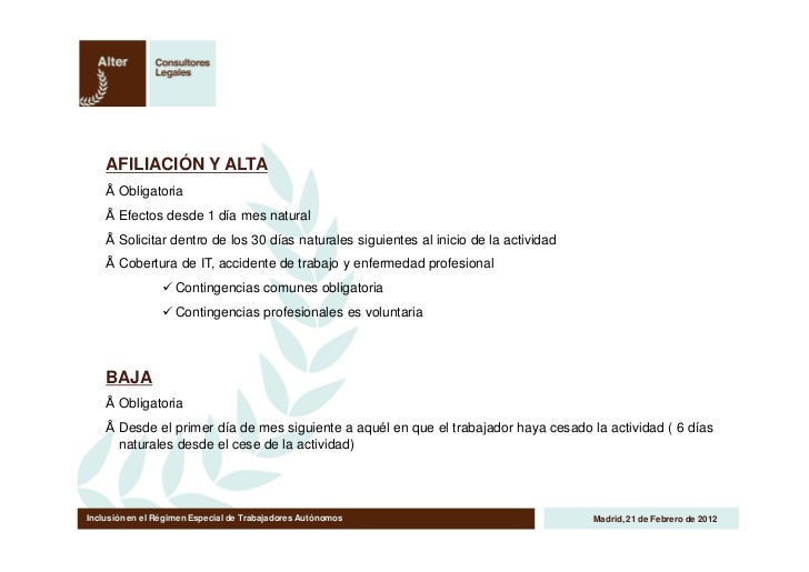 InclusióN En El RéGimen Especial De Trabajadores AutóNomos